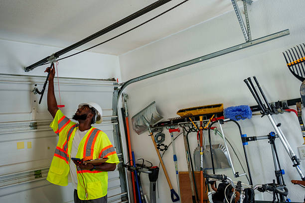 Professional Garage Door Panel Replacement technician working in Howard City, MI